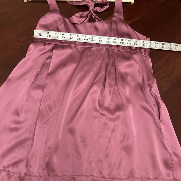janet Womens Dress S Mauve Pink 100% Silk Bow Back Fairycore Coquette Babydoll - Picture 10 of 13